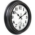 thumbnail image 3 of 12 Inch Retro Wall Clock,Indoor and Outdoor,Quartz,Analog,Waterproof,Thermometer,Black, 3 of 7