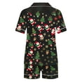thumbnail image 4 of Cavosen Christmas Womens Lounge Sets 2 Piece Outfits Pajamas Xmas Cute Tree Santas Print Nightwear Outfits with Pocket Button down Collared Short Sleeve Shirt Short Pants Pjs Soft Sleepwear, 4 of 6