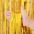thumbnail image 5 of 3 Pack 3.3x9.9 Feet Gold Foil Fringe Backdrop Curtains, Tinsel Streamers Birthday Party Decorations, Fringe Backdrop for Graduation, Baby Shower, Gender Reveal, Disco Party, 5 of 9