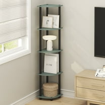 Furinno TURN-N-TUBE 5-Tier Corner Bookshelf in Sage Green