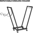 thumbnail image 4 of Firewood Rack Rolling Wheel Hook Log Holder Wood Stand Heavy Duty Kindling Rack, 4 of 8