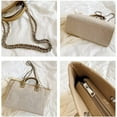 thumbnail image 4 of LinYooLi Women Canvas Handbag Large Capacity Chain Tote Bag PU Handle Shoulder Bag, 4 of 6