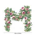 thumbnail image 3 of 6FT Artificial Garland with 7 White Silk Roses & 's Breath - Wedding Party Centerpiece, Table Runner Decor, 180cm Floral Vine for Home & Event, 3 of 6