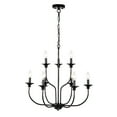 thumbnail image 3 of Rosalynne 25.8 in. 9-Light Indoor Matte Black Finish Chandelier with Light Kit, 3 of 5