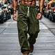 thumbnail image 1 of Pantalones largos para hombre, lisos, informales, con correa elástica, para fitness al aire libre, pantalones cargo, pantalones para hombre, 1 of 5