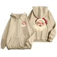 thumbnail image 6 of Christmas Hoodies for Women 2025 Long Sleeve Zip Up Santa Claus Graphic Hooded Sweatshirt with Pockets Jacket Coat, 6 of 8