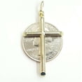 thumbnail image 3 of New 10k yellow gold hollow plain cross pendant charm fine jewelry religious 1.7g, 3 of 12