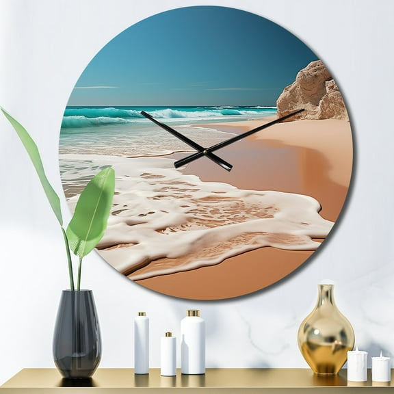 Designart "Coastal Simplicity Photo VII" Nautical & Beach Oversized Wall Clock