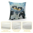 thumbnail image 4 of Fenyluxe Winter Penguin Pillow Cover Single Pack,Cartoon Cute Animals Farmhouse New Years Decor Reversible Throw Pillow Cover Case,Abstract Snowflake Retro Blue Print Square Cushion Cover Set White, 4 of 5