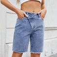 thumbnail image 4 of Bzhegqhd Women's Casual Button Pocket Denim Shorts, 4 of 8