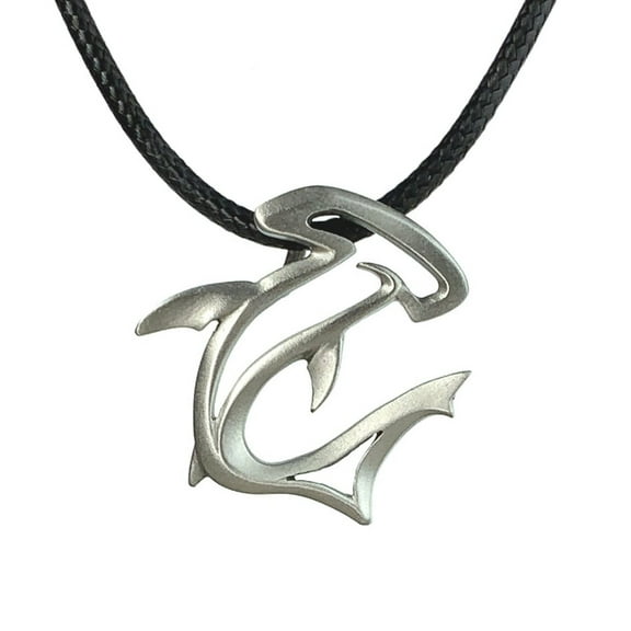 Hammerhead Shark Sea Life Ocean Theme Pewter Pendant Necklace
