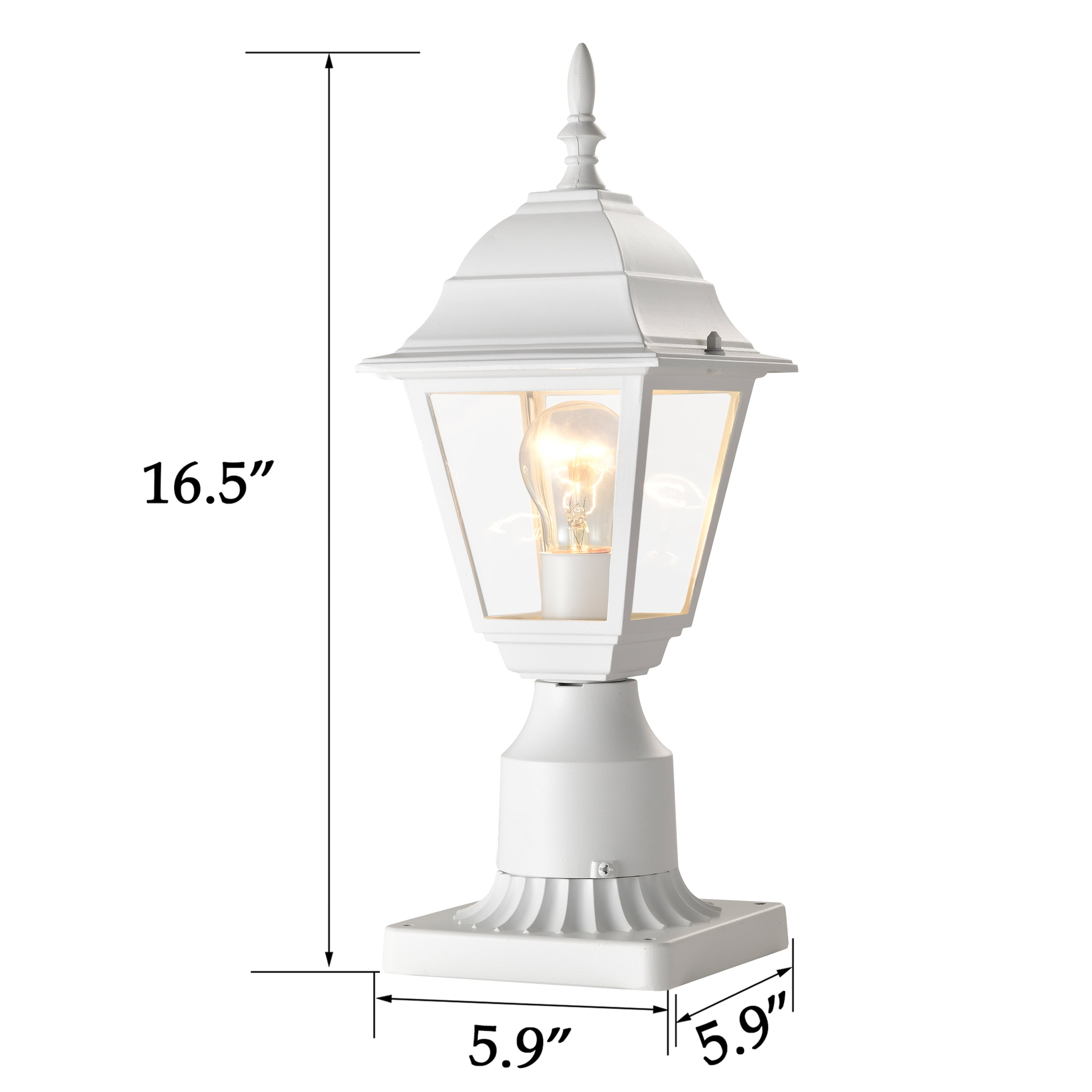 ASHOP Outdoor Post Lights 2 Pack White Aluminum Porch Light Fixtures for Patio Entryway Front Door