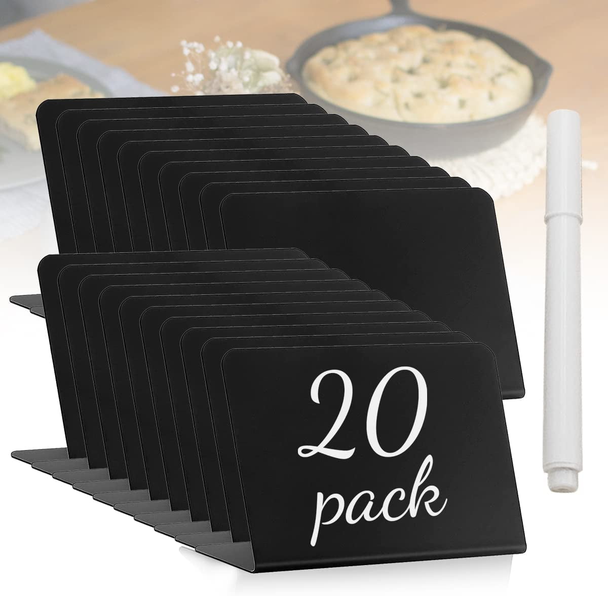 20Pcs Mini Chalkboard Signs for Food, Small LShaped Food Labels for