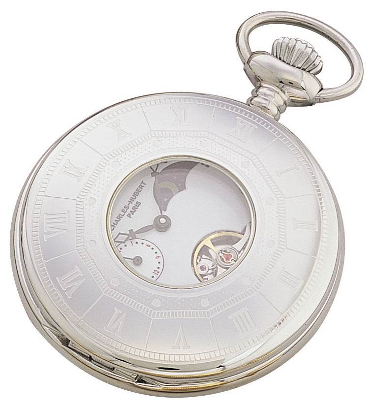 Stainless Steel Pocket Watch with Mechanical Wind