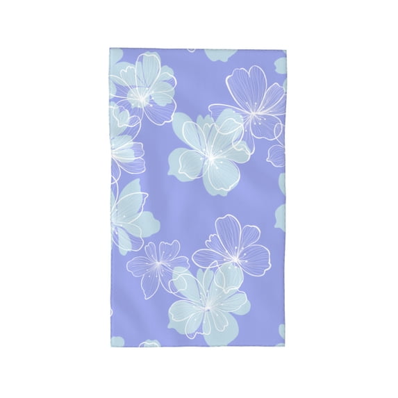 YFYANG Absorbent Towel, Soft Skin-Friendly Purple Simple Line Flower Washcloth Bath Towel, Suitable for All Skin, 27.5 x 16-inch