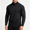 thumbnail image 5 of vdgthytj Shirts for Men Long Sleeve Stand Collar Quarter Zip Lightweight Basic Fall Athleisure Pullover Tops(5X-Large,Black), 5 of 7