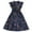 Dark Blue, variant on Girls Vintage Dress Floral Ruffle Pleated Dresses Flutter Crew Neck Tunic Dress Summer Casual Retro Clothing, Dark Blue, 9 Years