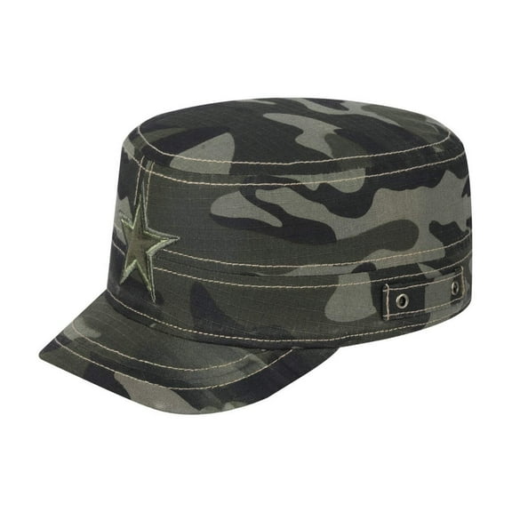 Unisex Embroidered The Star, Military Hat, Green Camo/Green Camo, Adjustable Fit