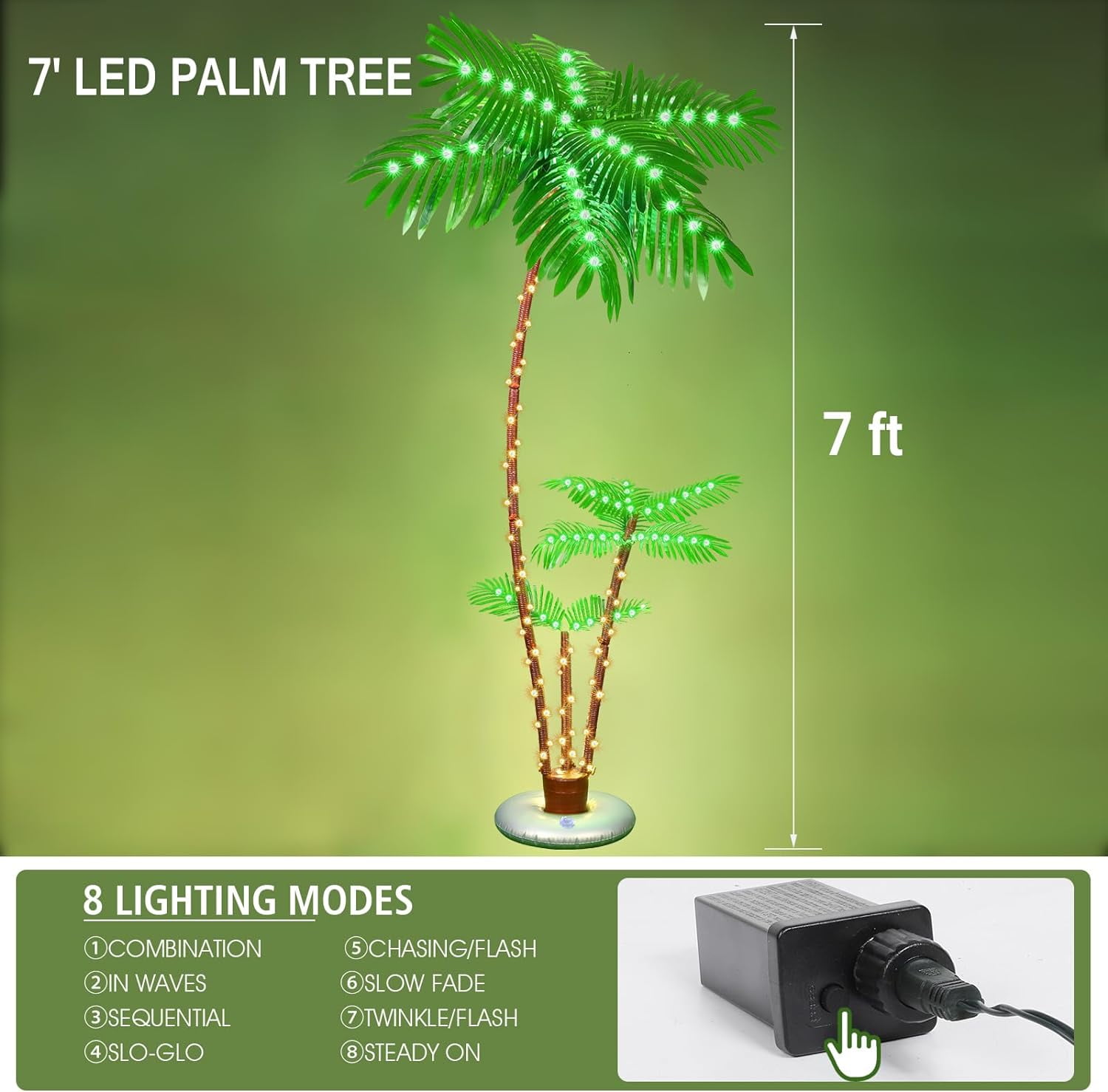 Oumilen 7ft LED Artificial Fake Palm Trees Lights for Decoration