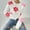 White, variant on Women's Floral Pattern Long Sleeve Drop Shoulder Sweaters Ribbed Knit Pullover Tops