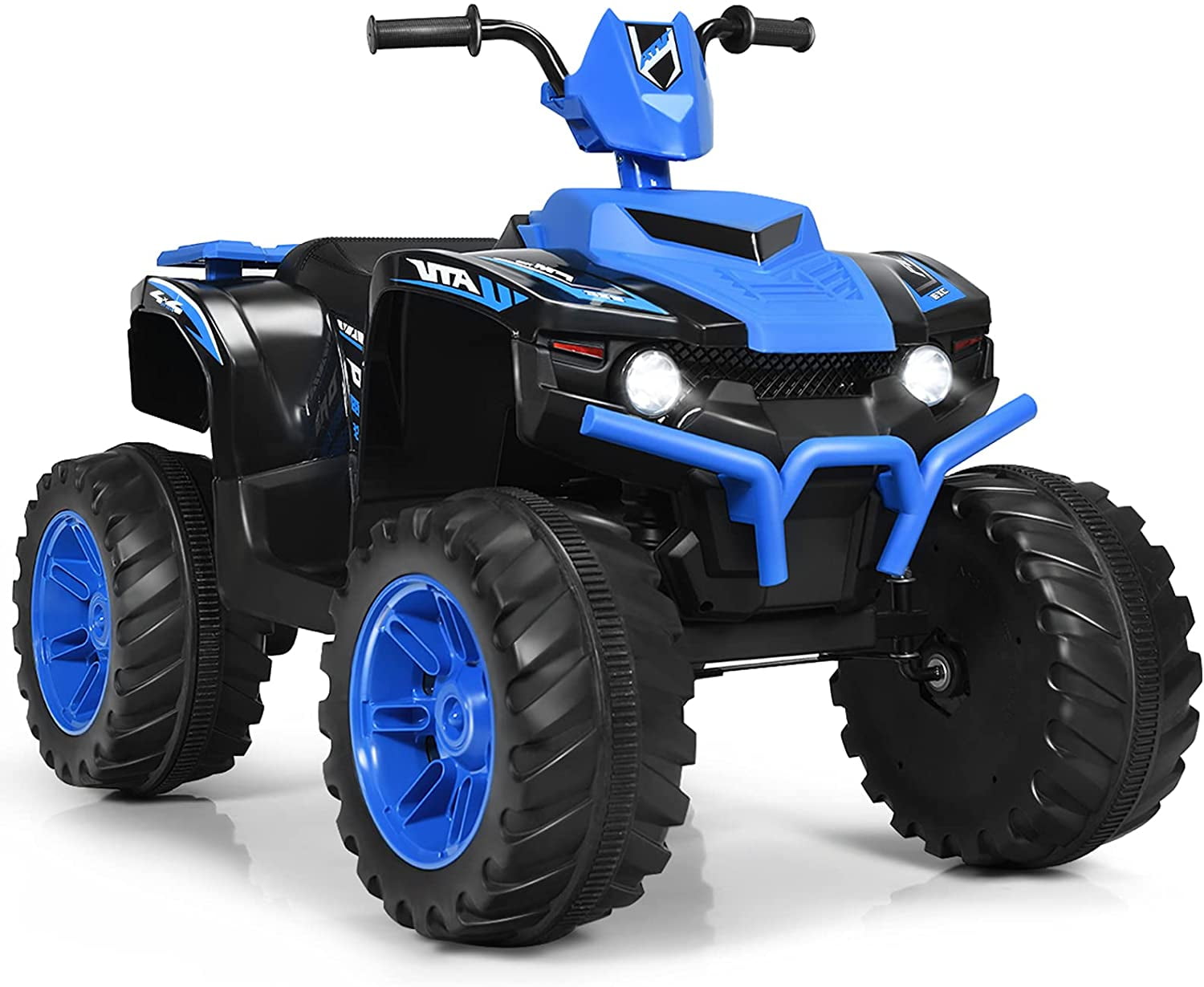 Infans 12V Kids 4-Wheeler ATV Quad Ride On Car w/ LED Light & Music Navy