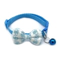 thumbnail image 1 of Trayknick Pet Cat Collar Plaid Pattern Decorative Adorable Pet Dogs Cat Breakaway Bow Collar with Bell for Small Dogs Blue, 1 of 13