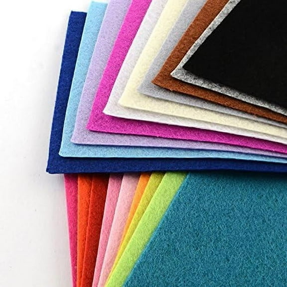 40Pcs Non Woven Fabric Embroidery Needle Felt Soft Felt Sheets Mixed Color Embroidery Fabric Plain DIY