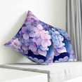 thumbnail image 4 of Throw Pillow Covers 20x20 Inch, Spring Purple Hydrangea Decorative Pillow Cases for Couch Sofa Bed, Country Flowers Garden Plants Cotton Linen Square Home Decor Pillowcases with Hidden Zipper, 4 of 7