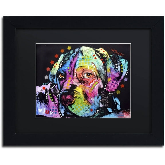 Trademark Fine Art "Young Mastiff" Canvas Art by Dean Russo, Black Matte, Black Frame