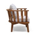 thumbnail image 4 of GDF Studio Simona Outdoor Acacia Wood Club Chair and Side Table Set, Teak and White, 4 of 7