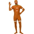 thumbnail image 2 of Men's Gingerbread Man Christmas Cookie Second Skin Costume X-Large 46-48, 2 of 2