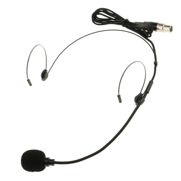 Negro Doble para oreja XLR de Auricures tipo diadema Micrófono montado en cabeza XLR de XLR 4Pin Yuyangstore Micrófono de auriculares de 3 pines