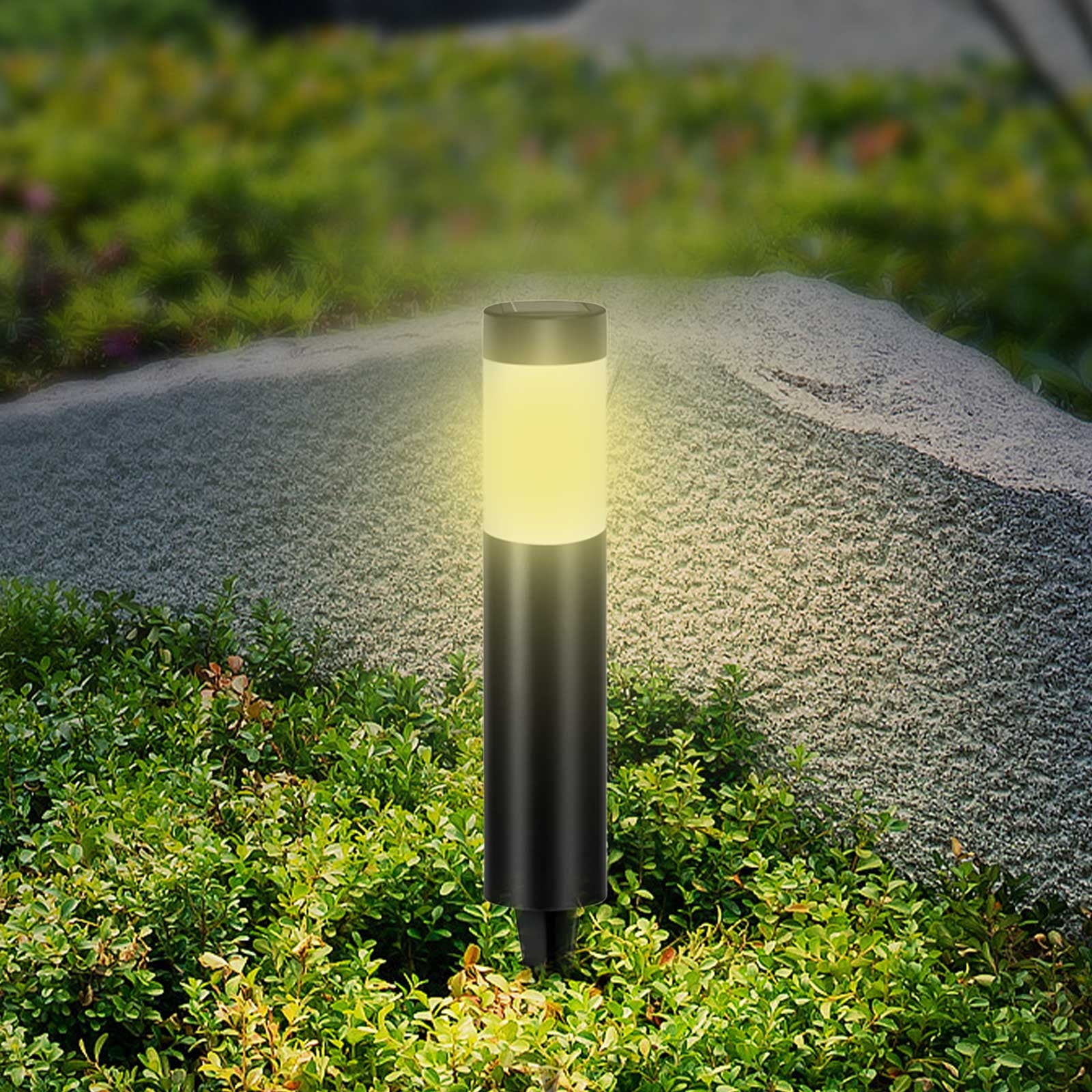 COM1950s Solar Pathway Lights Outdoor | Bright Solar Garden Lights | 15 Hrs Dusk To Dawn Solar Yard Lights for Lawn,Walkway,Driveway | Luxury Landscape Path Lights | Auto On/Off,Waterproof
