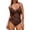 swimsuit 130#Coffee, variant on WAYUTE One Piece Swimsuit Women Solid Color Athletic Rash Guard Monokini for Beach Pool Stylish Tummy Control Bathing Suit