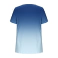 thumbnail image 5 of Summer Tops for Women 2026 Gradual Casual Short Sleeve T-Shirt Fashion Slanted Neck Button Shirts, 5 of 7