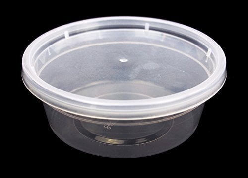 Clear Microwavable 8oz Deli Containers w/ Lids, Rigid Recyclable