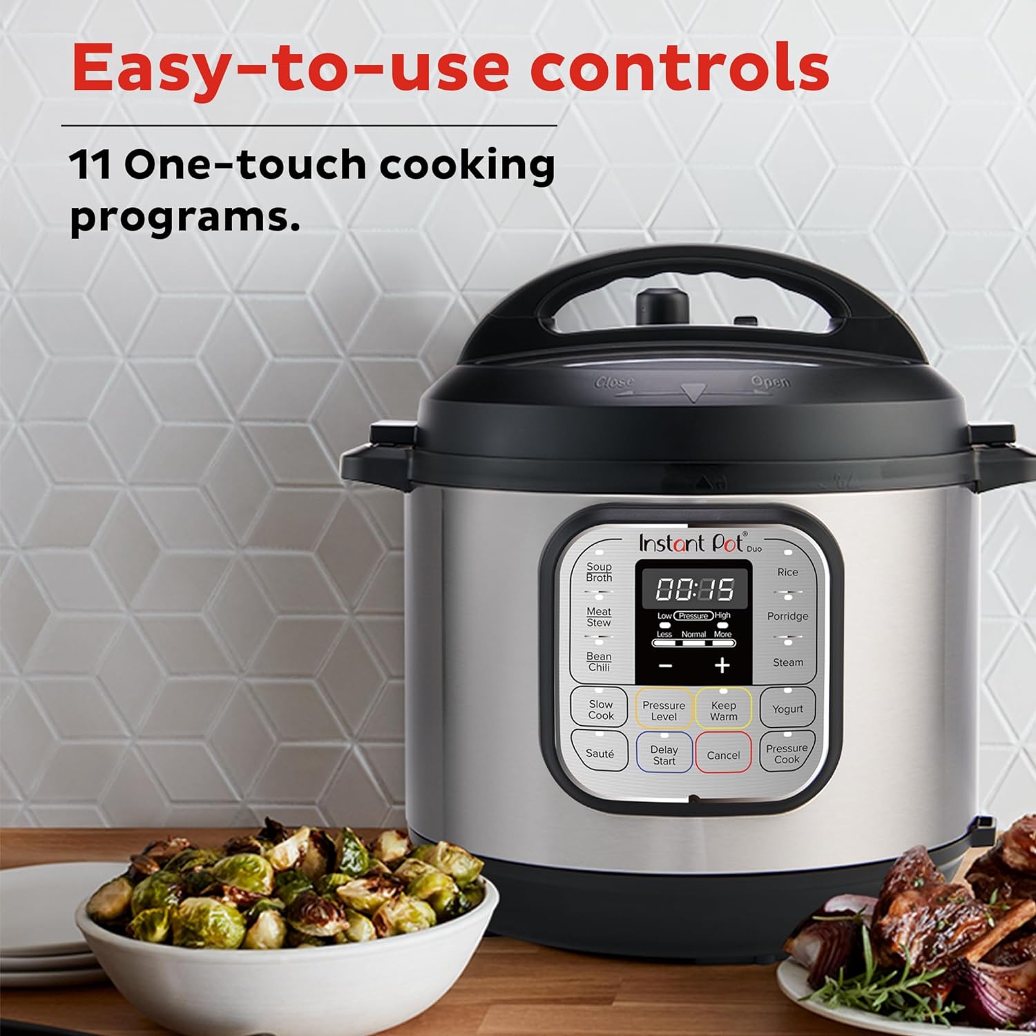 Instant Pot Duo 7-in-1 Electric Pressure Cooker, Slow Cooker, Rice Cooker, Steamer, Sauté, Yogurt Maker, Warmer & Sterilizer, Includes Free App with over 1900 Recipes, Stainless Steel, 3 Quart - image 6 of 9