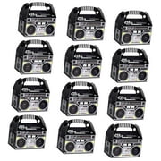 HYKE 12-Piece 80s 90s Boom Box Favor Containers Boombox Prop Radio Decor Table Centerpieces for Retro 1980s Theme Hip Hop Party