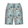 thumbnail image 6 of KLL Animal Dog Men's Casual Summer Beach Shorts Hawaiian Shorts with Pockets-Medium, 6 of 6
