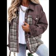 thumbnail image 1 of Chaqueta Vaquera Estilo Boyfriend, Informal, de Larga, con Botones y Bolsillos, para Mujer Marrón S, 1 of 8