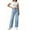 Light Blue, variant on Jeans for Women Flat Front High Waist Straight Leg Denim Pants Casual Loose Trendy Trousers with Pockets