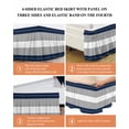 thumbnail image 6 of Navy Blue Grey Stripe Wrap Around Bed Skirts for Queen Bed 18" Drop,Bed Skirt with Adjustable Elastic Belt Dust Ruffle Bed Valance for Bedroom Hotel Modern Art Horizontal Striped Bed Frame Cover, 6 of 7