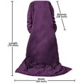 thumbnail image 6 of Lightweight Wearable Comforter/Blanket for Adult Women and Men, Super Soft Comfy Warm Plush Throw with Sleeves Wrap Robe - 6ft Size, Plum, 6 of 6