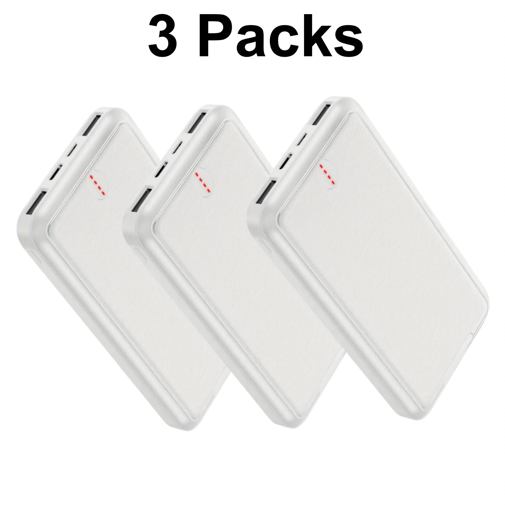 3 Packs Power Bank, Portable Charger 10000mAh Battery Pack With Dual USB Ports, Slim Design, Compatible For Smartphones, Tablets, And Other USB Devices. (3 Packs)
