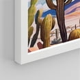 thumbnail image 5 of PixonSign Framed Canvas Print Wall Art Set - Pastel Vibrant Southwest Desert Landscape Art - Set of 3 Nature Cactus Mountain Range Wall Décor for Living Room, Bedroom - 11"x14" Panels White, 5 of 5