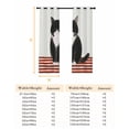 thumbnail image 6 of Cute Cats Blackout Curtains for Bedroom, Modern Abstract Ink Painting Red Striped Thermal Insulated Kitchen Drapes with Grommets, Light Blocking Window Treatment, 2 Panels 52" x 90", 6 of 7