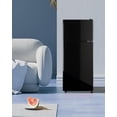thumbnail image 2 of EUASOO KB FLS-80-Black 3.5 pies cúbicos, refrigerador pequeño con congelador, refrigerador retro con puerta doble, termostato ajustable de 7 niveles para cochera, recámara, oficina, departamento,, 2 of 5