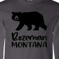 thumbnail image 3 of Inktastic Bozeman, Montana Black Bear Silhouette Long Sleeve T-Shirt, 3 of 4