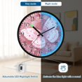 thumbnail image 5 of Voice Activated Clock with Glow Light 12 Inch Large Silent Wall Clock Battery Operated for Home Decor Soft Pink Butterfly, 5 of 8