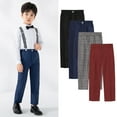 thumbnail image 3 of LYMAYTER Kids Boys Spring Fall Pants Youth with Pocket Suit Pant Toddler Straight Casual Long Trousers for 1-14 Years, 3 of 9